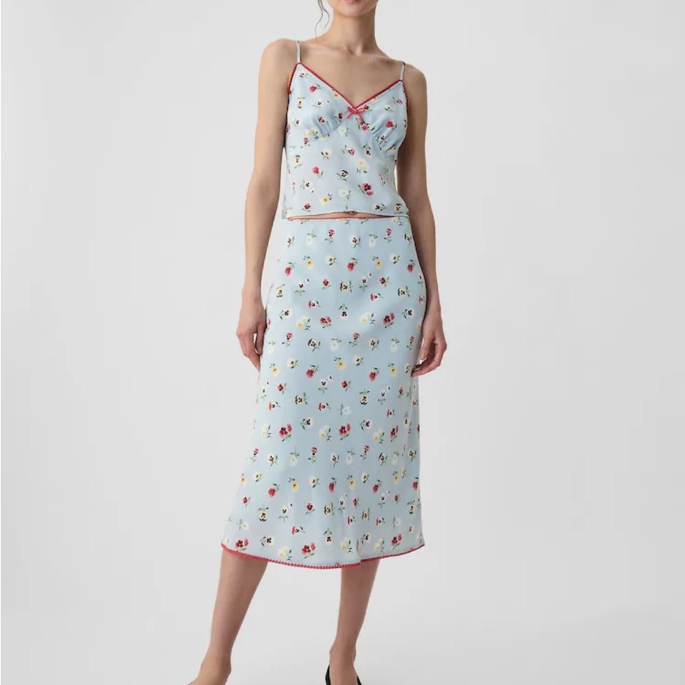 Floral Blue Skirt Set